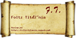 Foltz Titánia névjegykártya